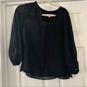 LOFT black blouse. Sheer. Size XS.